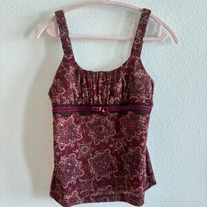 Self Esteem Y2K Vintage Sparkle Patterned Tank Top Size Small
